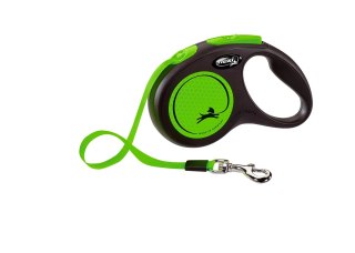 Flexi Smycz New Classic M Taśma 5m Do 25kg Green Neon Flexi