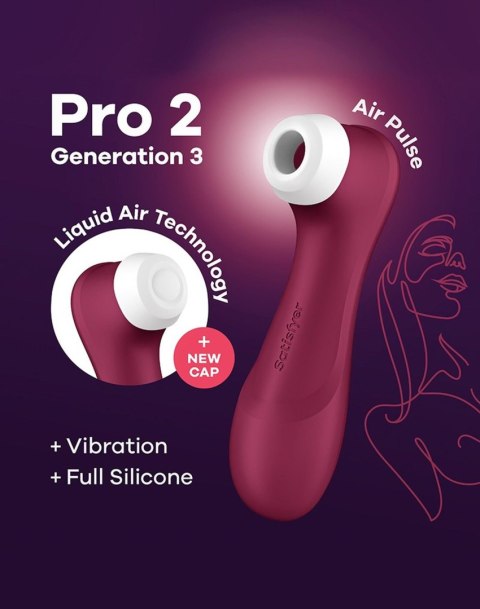 Stymulator łechtaczki Satisfyer Pro 2 Liquid Air bordowy USB Satisfyer