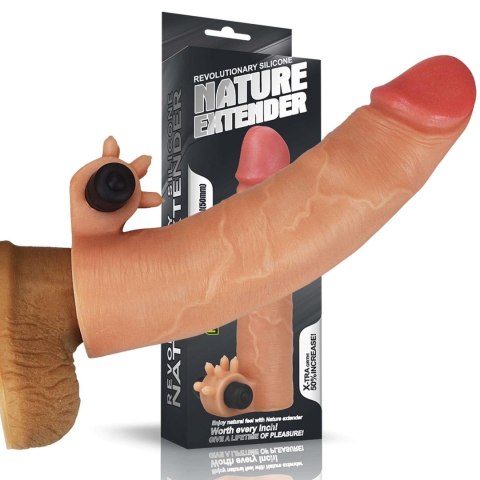 Wibrująca silikonowa przedłużka na penisa Lovetoy 5 cm Lovetoy