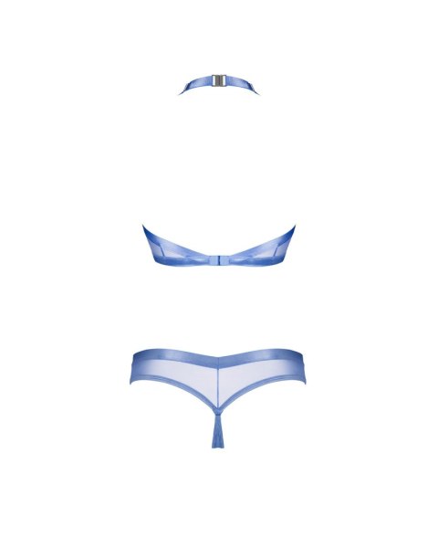 Błękitny top z odsłoniętymi plecami i stringi Obsessive XS/S Obsessive