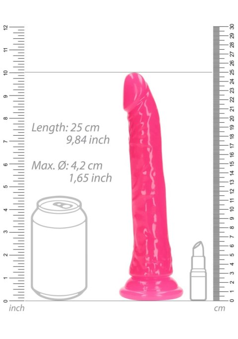 Dildo realistyczne slim z przyssawką RealRock świecące w ciemności 22,5 cm RealRock