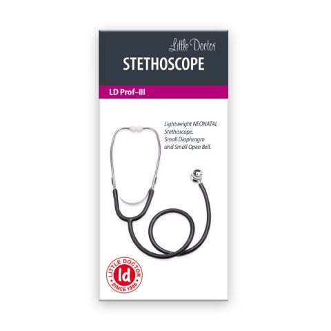 LD Prof - III Stetoskop neonatalny czarny/dwugłowicowy/