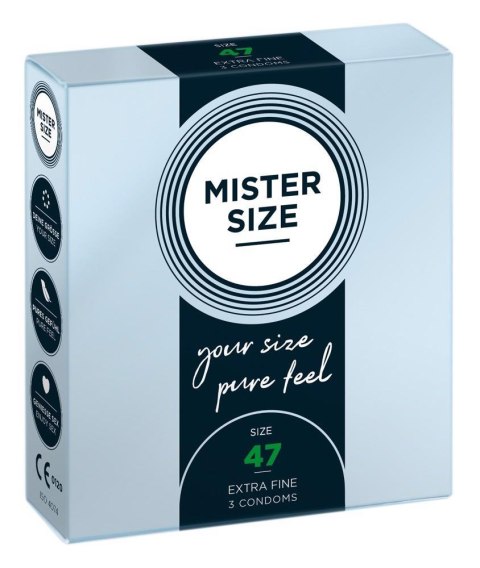 MISTER SIZE 47mm Condoms 3pcs Natural Mister Size