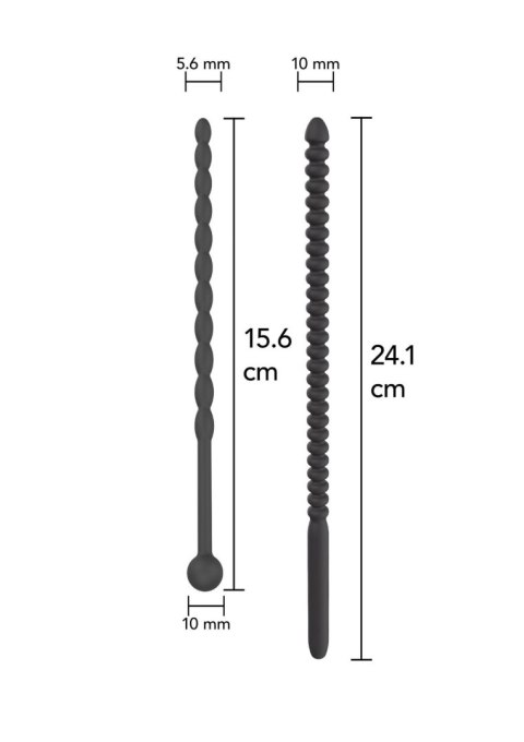 Ribbed Penis Dilator Set 2 pcs Black Hidden Desire