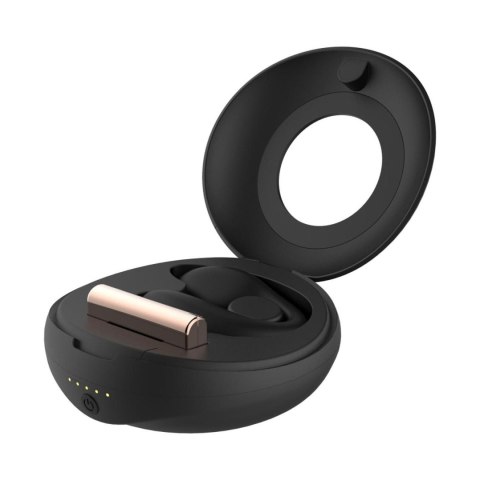 Rosy Gold - C-Shape Vibrator with Luxury Charging Case - Black Rosy Gold
