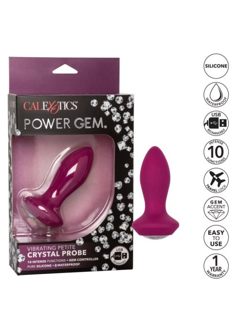 Vibrating Petite Crystal Probe Purple CalExotics