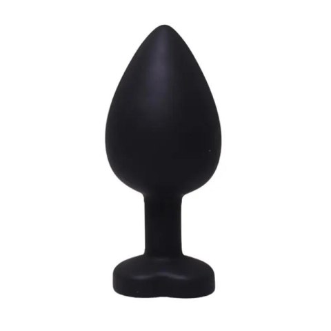 Silikonowy korek analny Fantasy czarny z sercem i diamentem 8 cm Fantasy