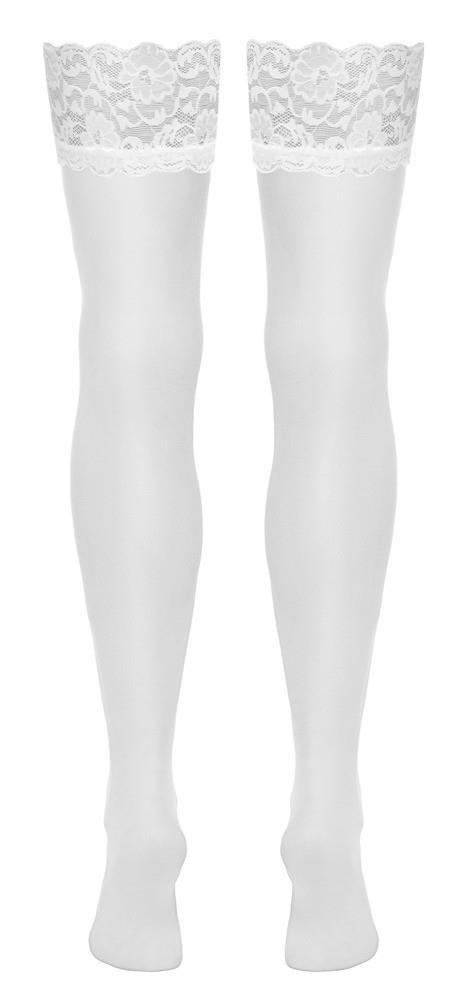 Stockings white L Cottelli LEGWEAR