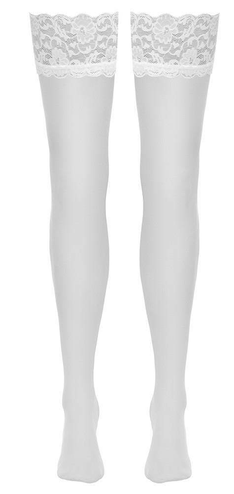 Stockings white L Cottelli LEGWEAR