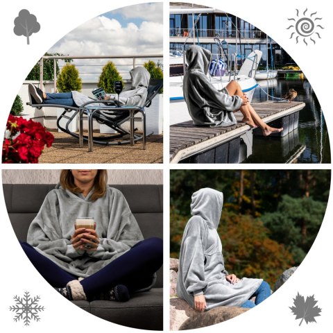 Bluzair Bluza Koc Hoodie Oversize Polska Jasnoszara Froster