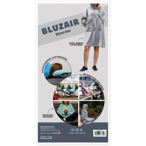 Bluzair Bluza Koc Hoodie Oversize Polska Jasnoszara Froster