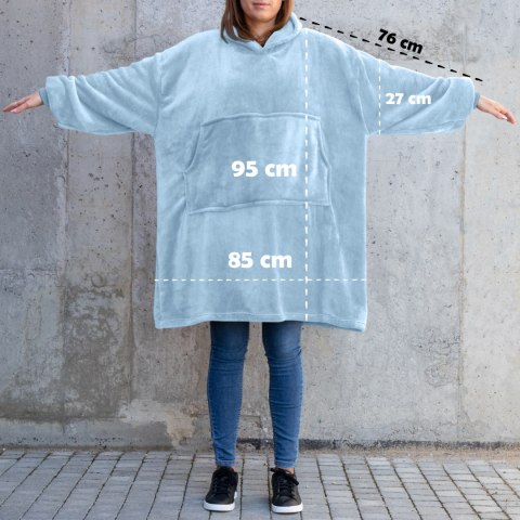 Bluzair Bluza Koc z Kapturem XXL Ciepła Błękit 4w1 Froster