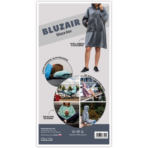 Bluzair Bluza Koc z Kapturem XXL Ciepła Czerwony Froster