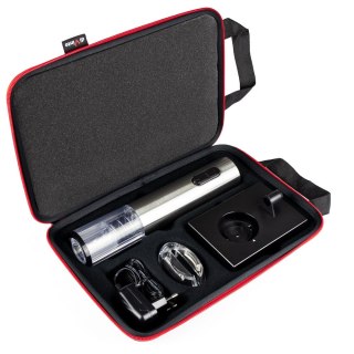 Elektryczny korkociąg Silver Twister Deluxe - otwieracz do wina w etui DiVinto