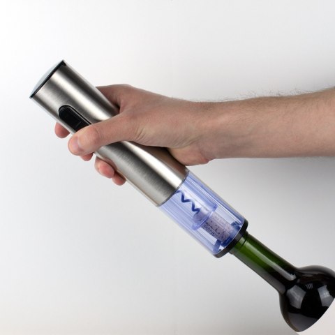 Elektryczny korkociąg Silver Twister Deluxe - otwieracz do wina w etui DiVinto