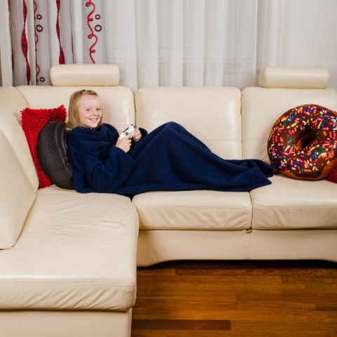 Kocyk Szlafrok Granat dla dziecka koc z rękawami Froster