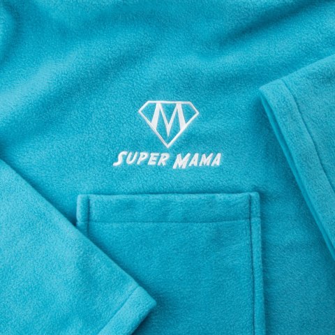 Kocyko-szlafrok SUPER MAMA - Niebieski - prezent na dzień matki Froster
