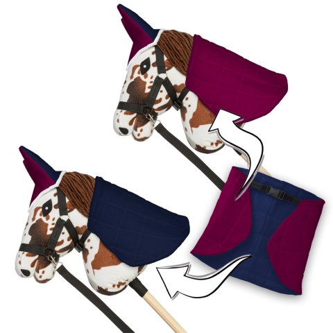 Zestaw Skippi - Hobby Horse Gniado - srokaty - Derka fuksja -Kantar lawenda Skippi