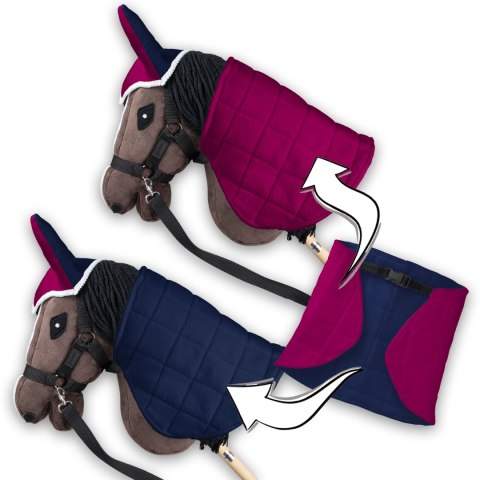 Zestaw Skippi - Hobby Horse Gniady - Derka fuksja i granat - Kantar szary Skippi