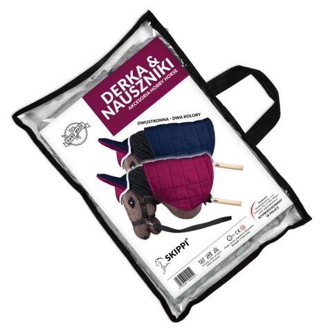 Zestaw Skippi - Hobby Horse Gniady - Derka fuksja i granat - Kantar szary Skippi