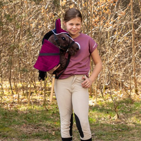 Zestaw Skippi - Hobby Horse Gniady - Derka i nauszniki - fuksja i granat Skippi
