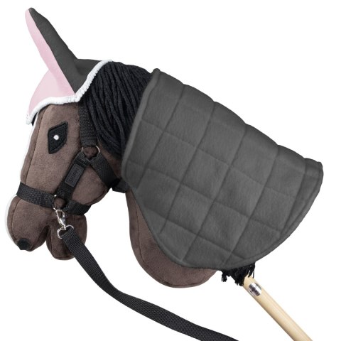 Zestaw Skippi - Hobby Horse Gniady - Derka i nauszniki - różowa i szara Skippi