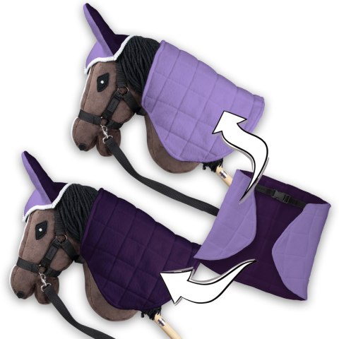 Zestaw Skippi - Hobby Horse Gniady - Derka i nauszniki - wrzos i śliwka Skippi