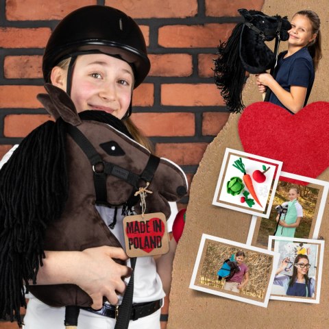Zestaw Skippi - Hobby Horse Gniady - Derka szary i brąz - Kantar j-zielony Skippi