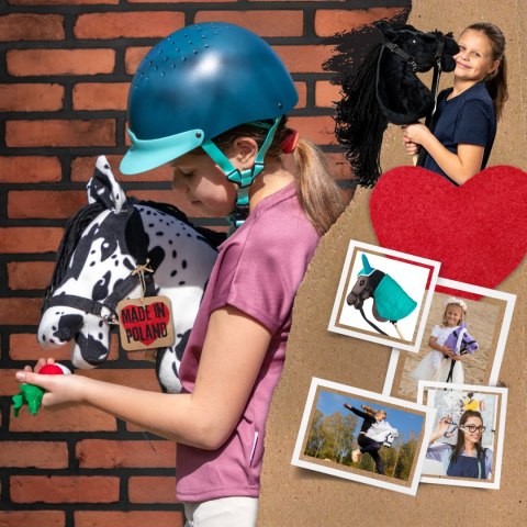 Zestaw Skippi - Hobby Horse Karo - srokaty - Derka wrzos - Kantar błękitny Skippi