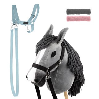 Zestaw Skippi - Hobby Horse Szary i dodatkowy Kantar - błękitny Skippi