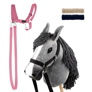 Zestaw Skippi - Hobby Horse Szary i dodatkowy Kantar - różowy Skippi