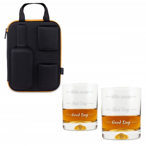 Etui na butelkę ze szklankami do whisky Who cares Froster