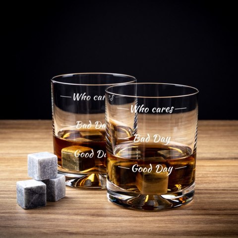 Etui na butelkę ze szklankami do whisky Who cares Froster