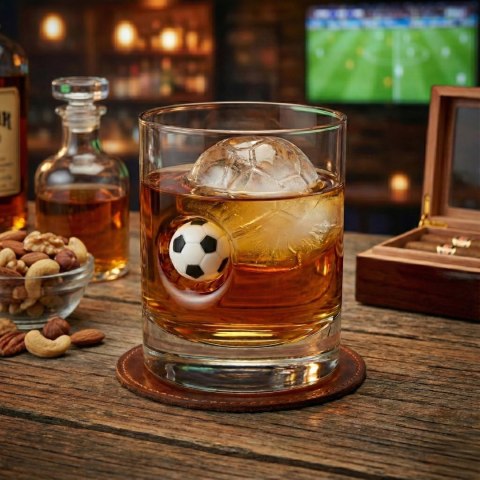 Szklanka do whisky z piłką - prezent dla kibica, piłkarza, faceta, męża Froster
