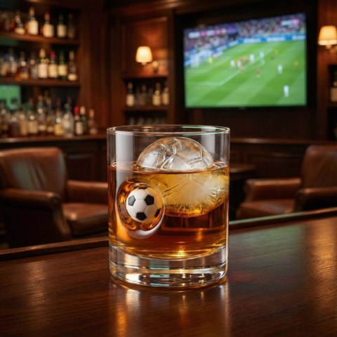 Szklanka do whisky z piłką - prezent dla kibica, piłkarza, faceta, męża Froster