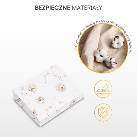 PRZEŚCIERADŁO DRUKOWANE DMUCHAWCE BEŻOWE 60X120 CM