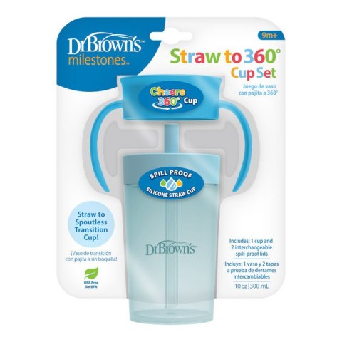 TC01045 KUBEK 360° PICIE JAK ZE SZKLANKI-SŁOMKA 300ML NIEBIESKI