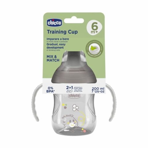 180646 KUBEK NIEKAPEK Z TWARDYM USTNIKIEM 200ML 6+ SZARY