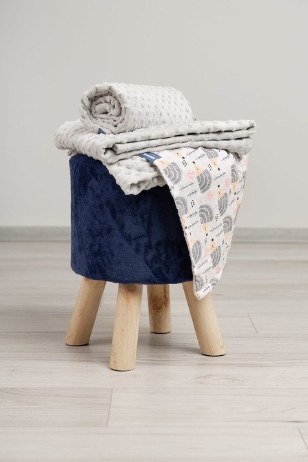 LEKKI KOCYK MINKY 75x100 JEŻYKI SZARY