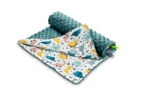 LEKKI KOCYK MINKY 75x100 SZMARAGDOWY DINOZAURY