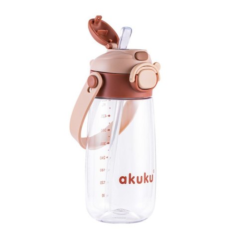 A0726 BIDON ZE SŁOMKĄ SZKOLNY 480ML MOCHA