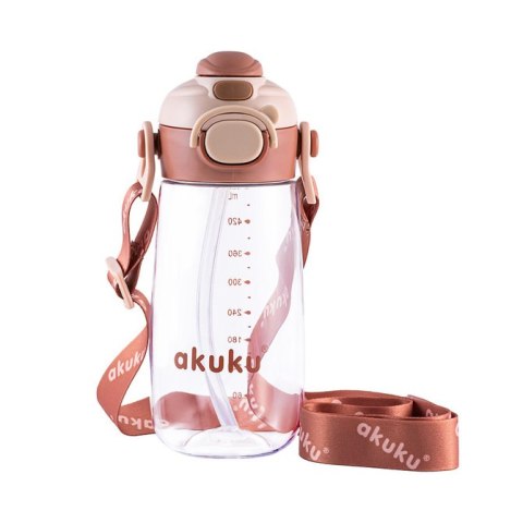 A0726 BIDON ZE SŁOMKĄ SZKOLNY 480ML MOCHA