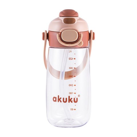A0726 BIDON ZE SŁOMKĄ SZKOLNY 480ML MOCHA