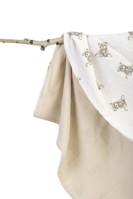 KOC MUŚLIN KRESZOWANY 75X100 TEDDY BEIGE