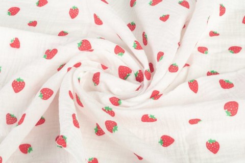 PIELUCHA MUŚLIN KRESZOWANY 60X75 2-PACK STRAWBERRY CREAM