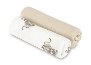 PIELUCHA MUŚLIN KRESZOWANY 60X75 2-PACK TEDDY BEIGE