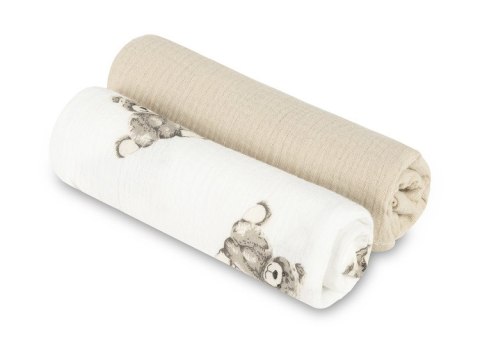 PIELUCHA MUŚLIN KRESZOWANY 60X75 2-PACK TEDDY BEIGE