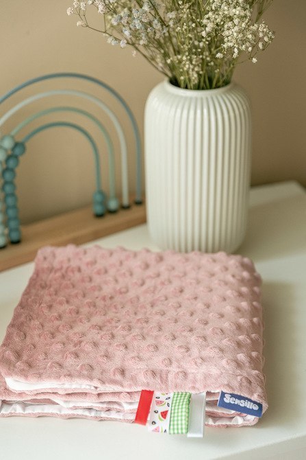 KOC MINKY 75X100 FLORI DUSTY PINK