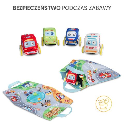 ZABAWKA EDUKACYJNA - AUTKA Z NAPĘDEM + MATA