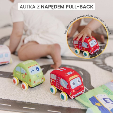 ZABAWKA EDUKACYJNA - AUTKA Z NAPĘDEM + MATA